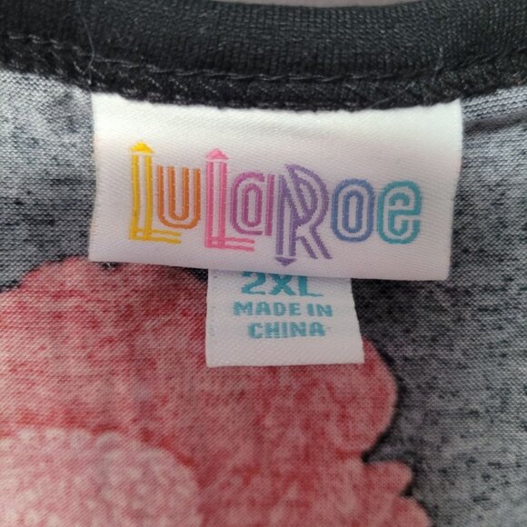 Lularoe Dress Sleeveless Black Red Roses Pockets Womens 2X Basic Classy - Picture 6 of 8